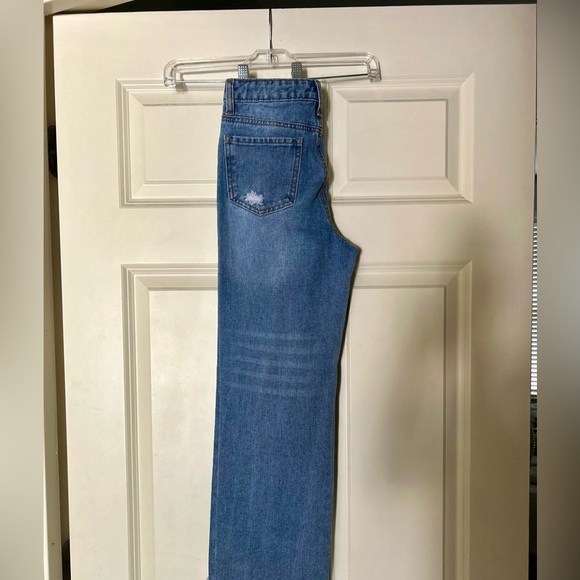 GB Girls Wide Straight Leg Distressed Jeans Size 10 - Picture 10 of 14